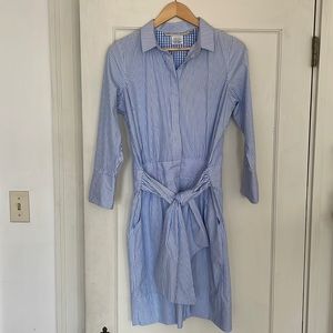 Gretchen Scott blue and white striped dress